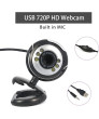 Webcam Niviaben HD com clipe para computador com luz LED USB 2.0