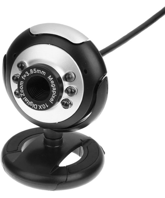 Webcam Niviaben HD com clipe para computador com luz LED USB 2.0