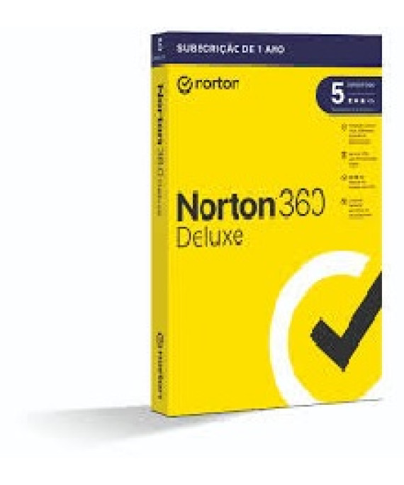 Antivírus Norton 360 Deluxe Cloud 50GB (1 User / 5 Device / 1 Ano)