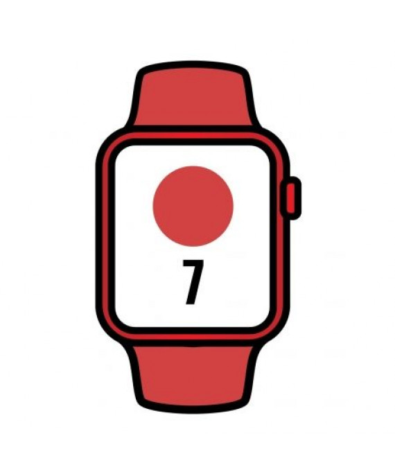 Apple Watch Series 7/ GPS/ Celular/ 45 mm/ Caixa de alumínio vermelha (PRODUCT)RED/ Red Sport Band (PRODUCT)RED