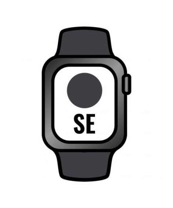 Apple Watch SE/ GPS/ 40 mm/ Caixa de alumínio cinza espacial/ Pulseira esportiva preta meia-noite