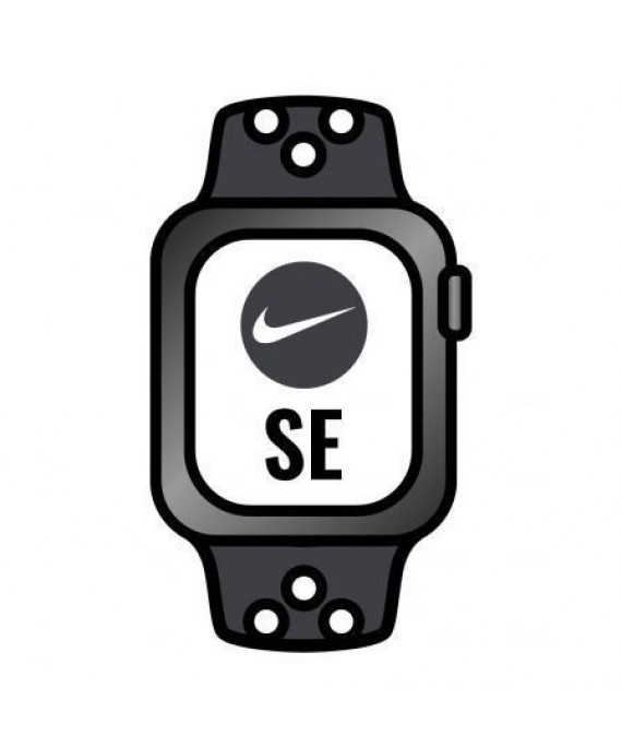 Apple Watch SE/ Nike/ GPS/ 40 mm/ Estojo de alumínio cinza espacial/ Banda esportiva Nike preta antracite