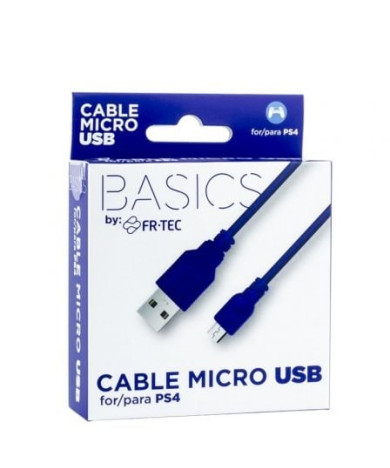 Cabo USB 2.0 FR-TEC FT0018 para PS4/USB macho - MicroUSB macho/3m/Azul