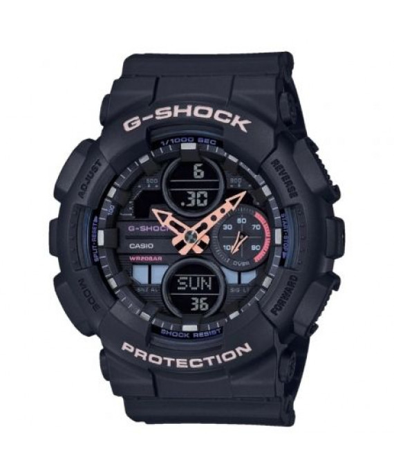 Relógio digital analógico Casio G-Shock feminino clássico GMA-S140-1AER/ 49 mm/ preto