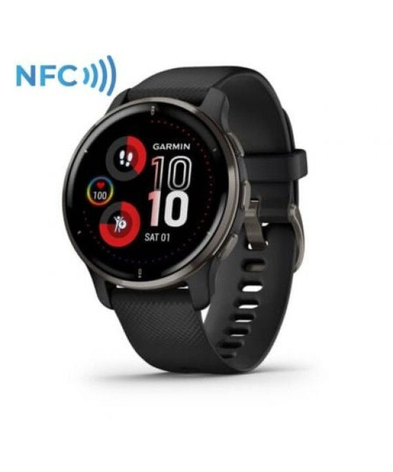 Smartwatch Garmin Venu 2 Plus/ Notificações/ Frequência cardíaca/ GPS/ Black Slate