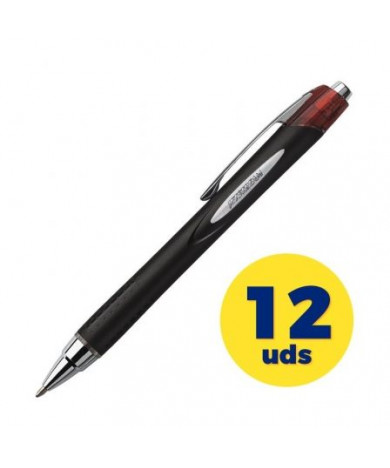Caixa de caneta de tinta pigmentada retrátil Uni-Ball Jetstream SXN-210/ 12 unidades/ vermelha