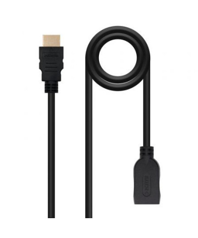 Cable Alargador HDMI Nanocable 10.15.1001/ HDMI Macho - HDMI Hembra/ 1m/ Negro