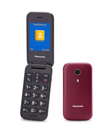 Telefone celular Panasonic KX-TU400EXRM para idosos/vermelho granada